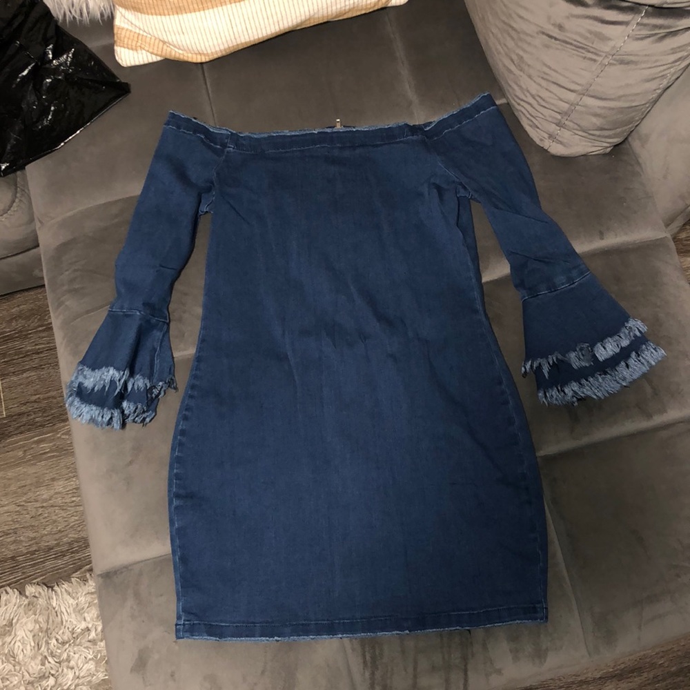 Denim zip dress